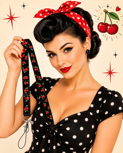 Cherry Schlüsselband - Handy-Anhänger mit Kirschen