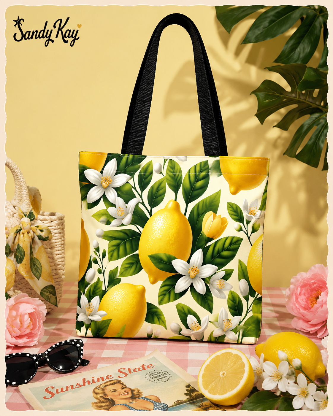 Lemon Shopping Bag - Henkeltasche mit Zitronen