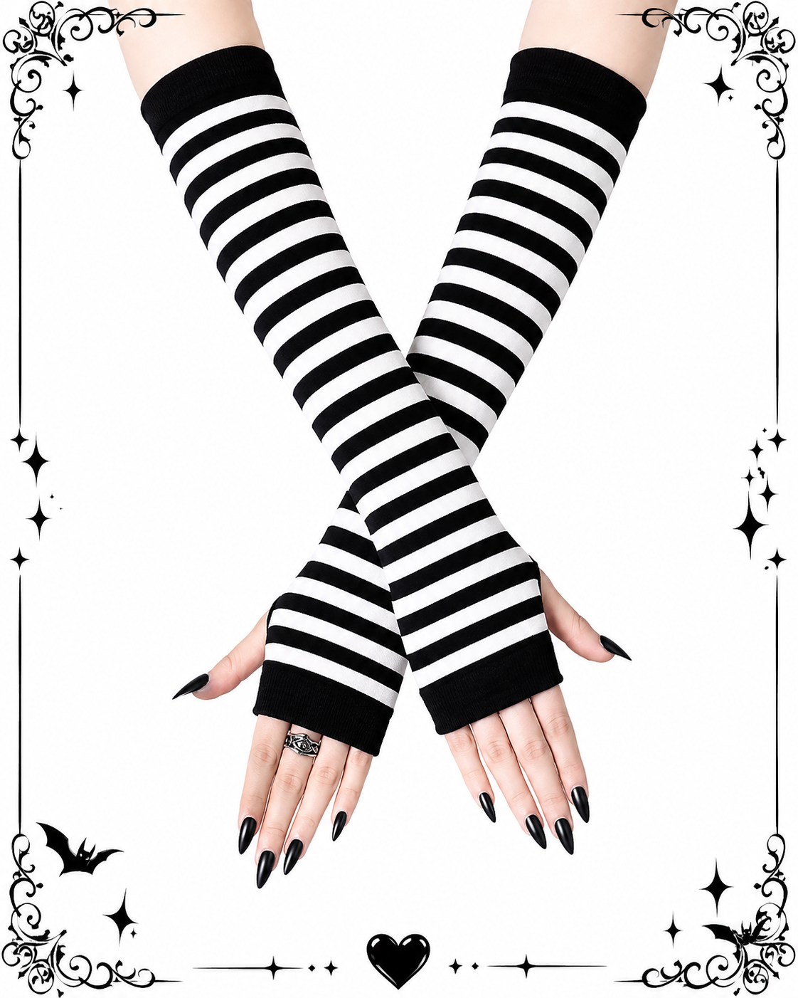 Stripe Armstulpen- gestreifte Handschuhe