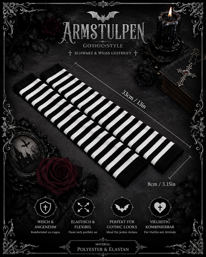 Stripe Armstulpen- gestreifte Handschuhe