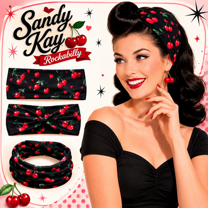 Cherry Haarband - 6in1 Schal mit Kirschen
