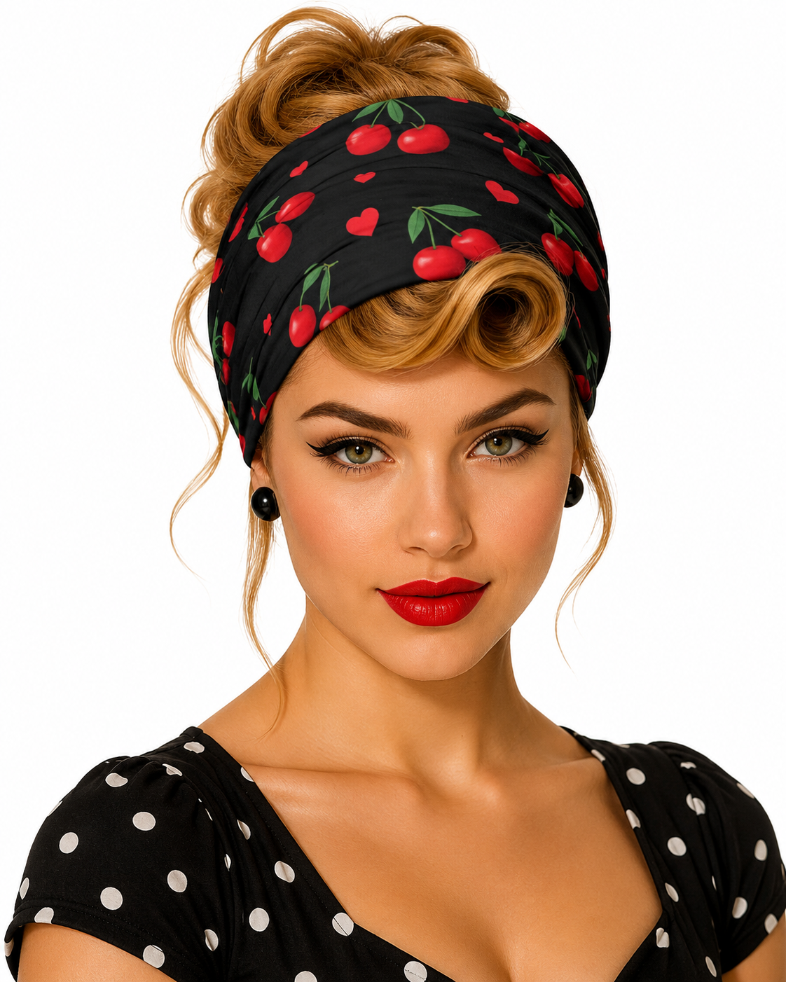 Cherry Haarband - 6in1 Schal mit Kirschen