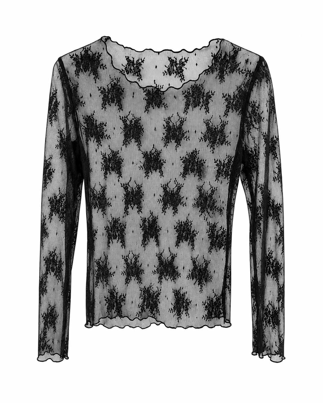 Top aus feiner floraler Spitze