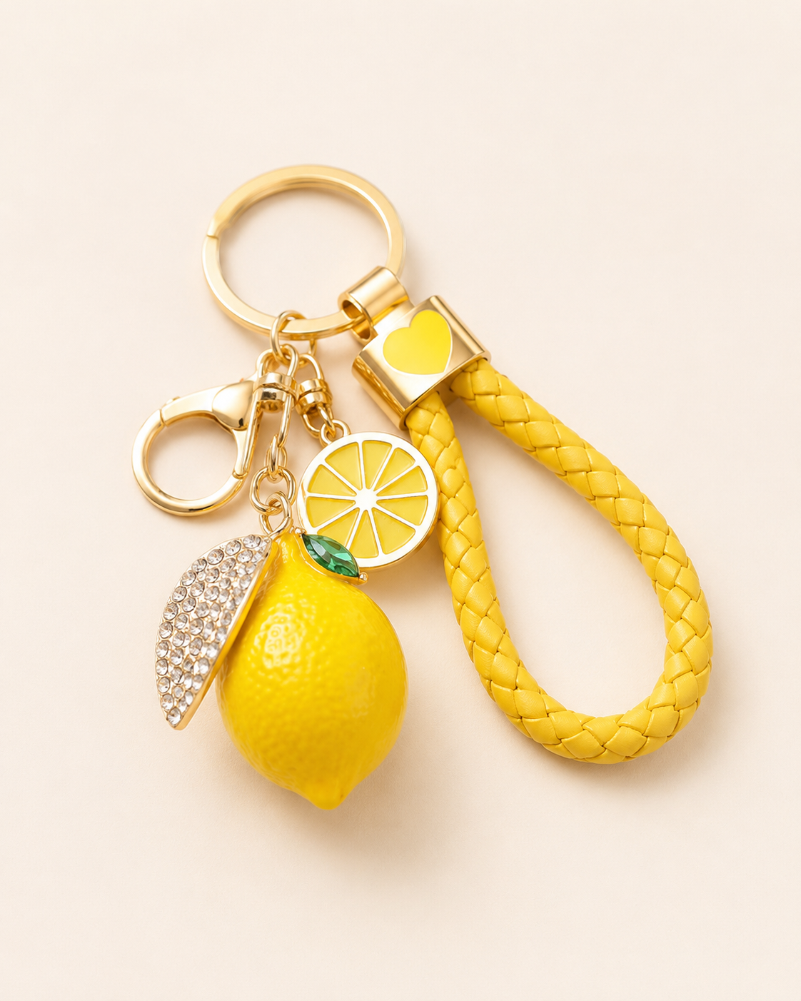 Lemon Taschendeko und Schlüsselanhänger mit Zitrone