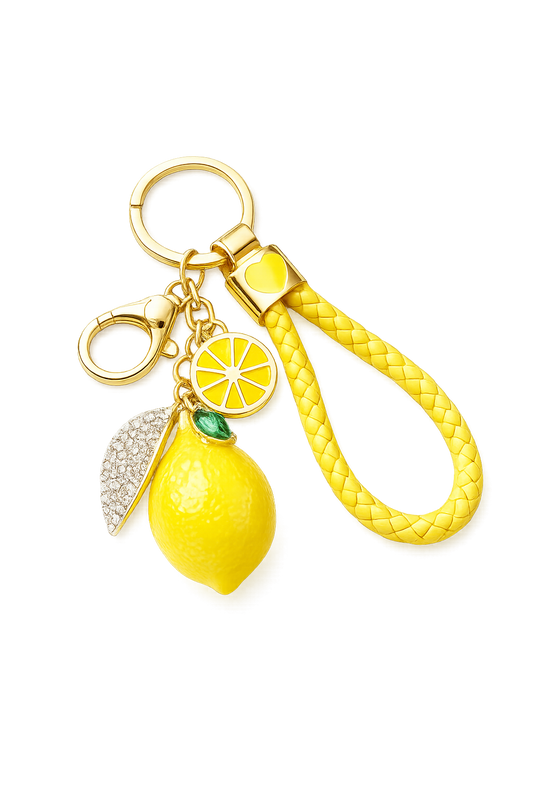 Lemon Taschendeko und Schlüsselanhänger mit Zitrone