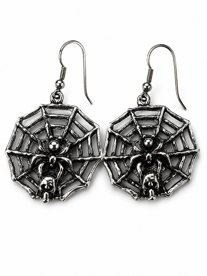 Ohrringe Spider - Gothic Ohrhänger mit Spinnennetz