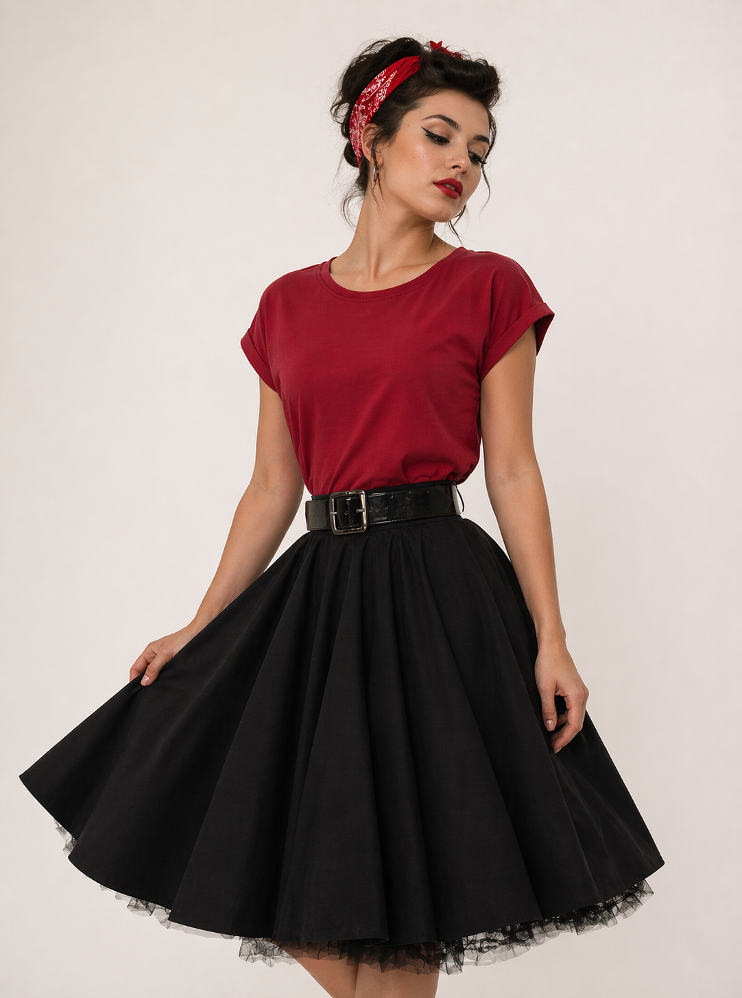 Extended Shoulder Basic Shirt burgundy