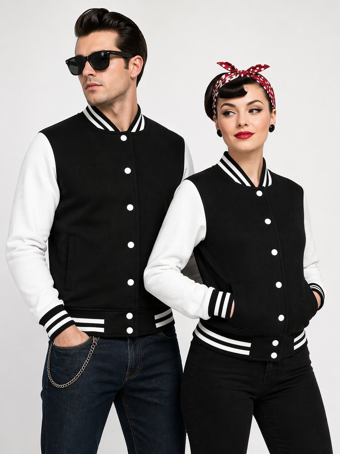 Varsity Jacket College Jacke unisex schwarz-weiß