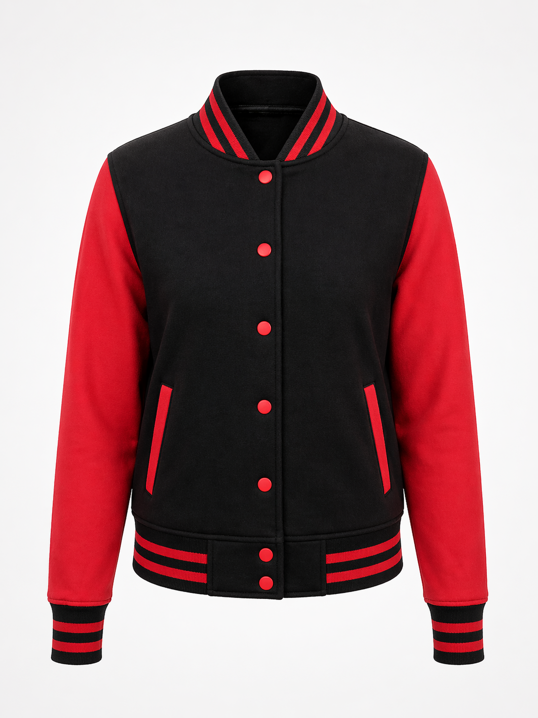 Varsity Jacket College Jacke unisex black fire red