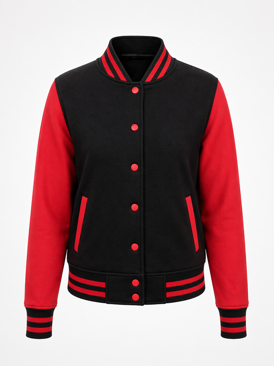 Varsity Jacket College Jacke unisex black fire red