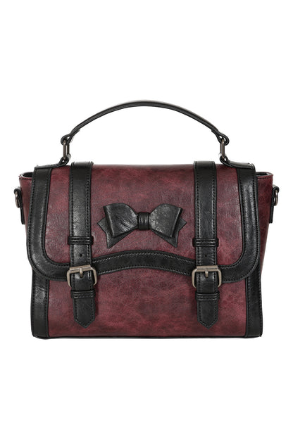 Vintage Voyager Handbag burgundy – Banned Retro Handtasche Vorderansicht