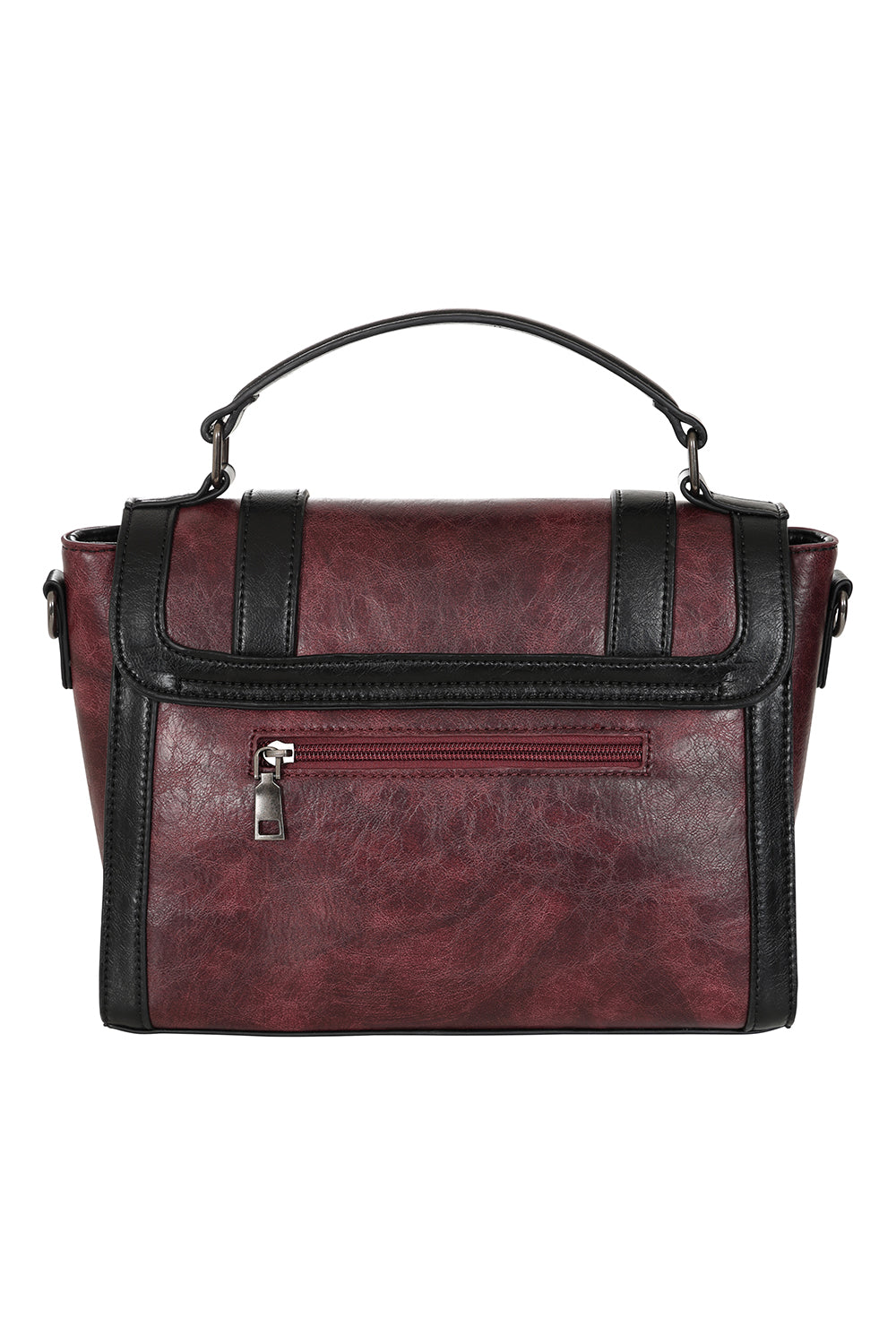 Vintage Voyager Handbag burgundy – Banned Retro Handtasche Seitenansicht
