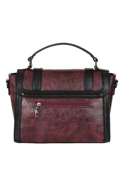 Vintage Voyager Handbag burgundy – Banned Retro Handtasche Seitenansicht