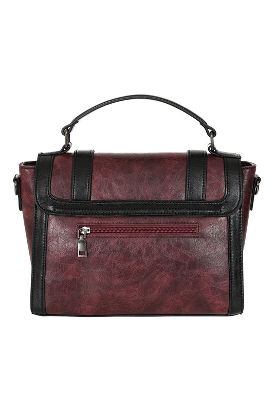 Vintage Voyager Handbag burgundy – Banned Retro Handtasche Seitenansicht
