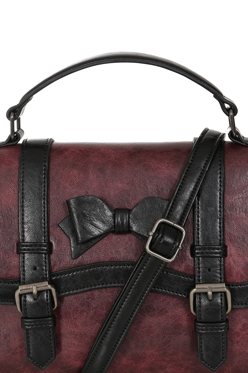 Vintage Voyager Handbag burgundy – Banned Retro Handtasche Produktdetail