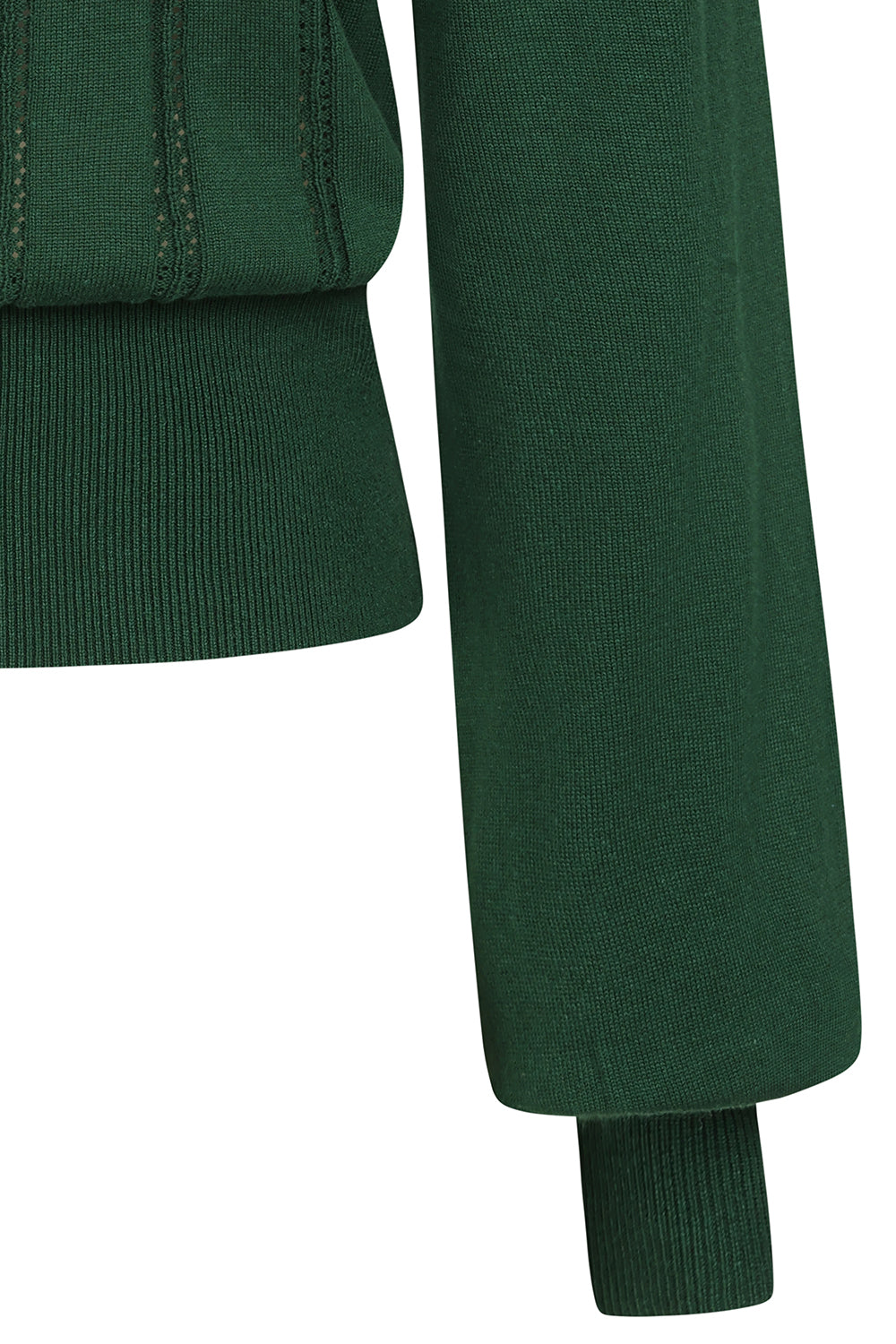 Angel Pointelle Knit Jumper bottle green – Detailansicht