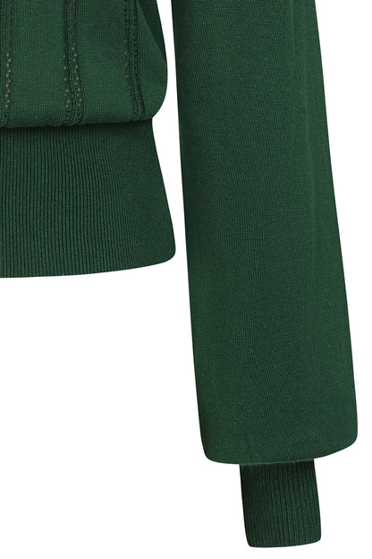 Angel Pointelle Knit Jumper bottle green – Detailansicht