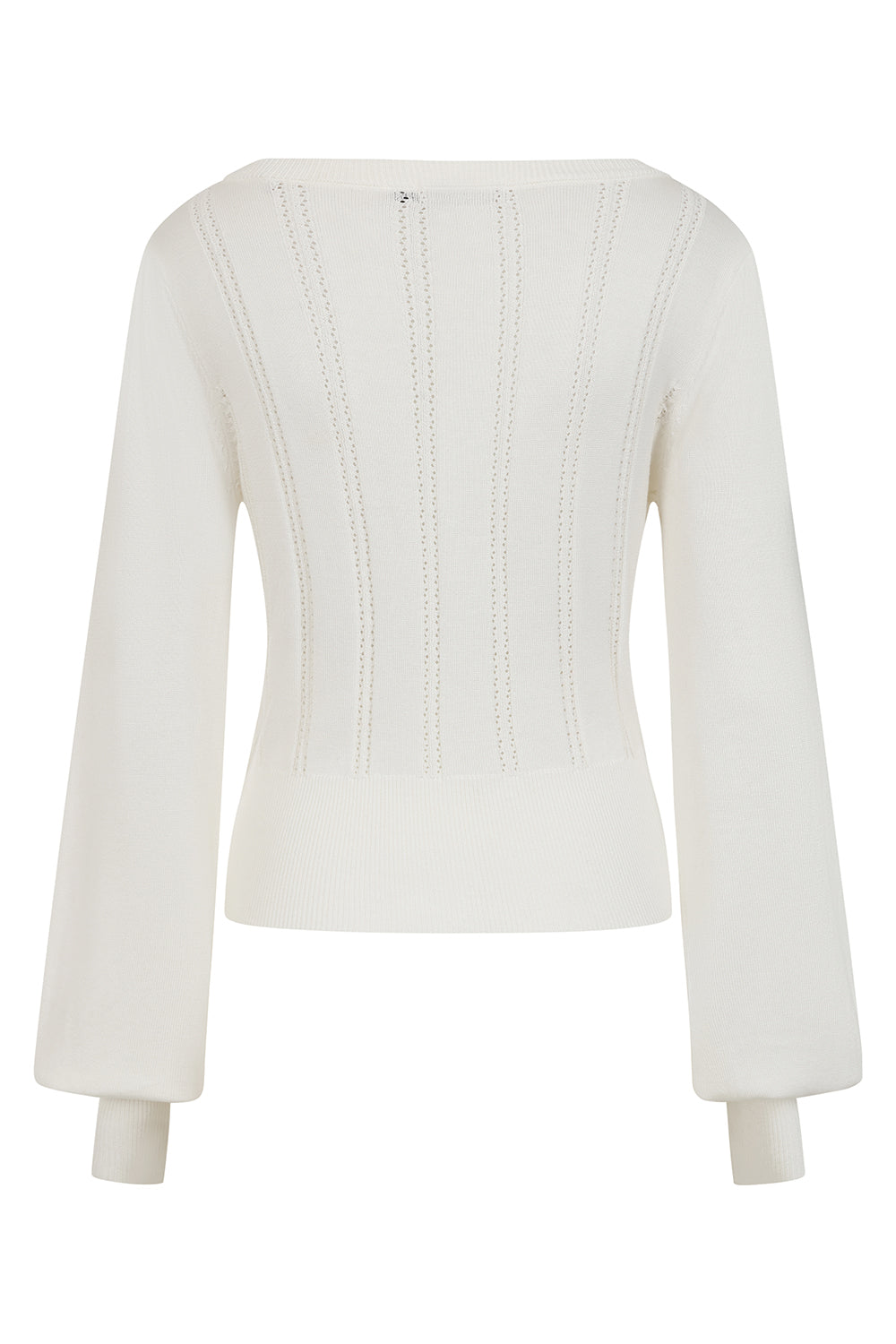 Angel Pointelle Knit Jumper offwhite – Seitenansicht
