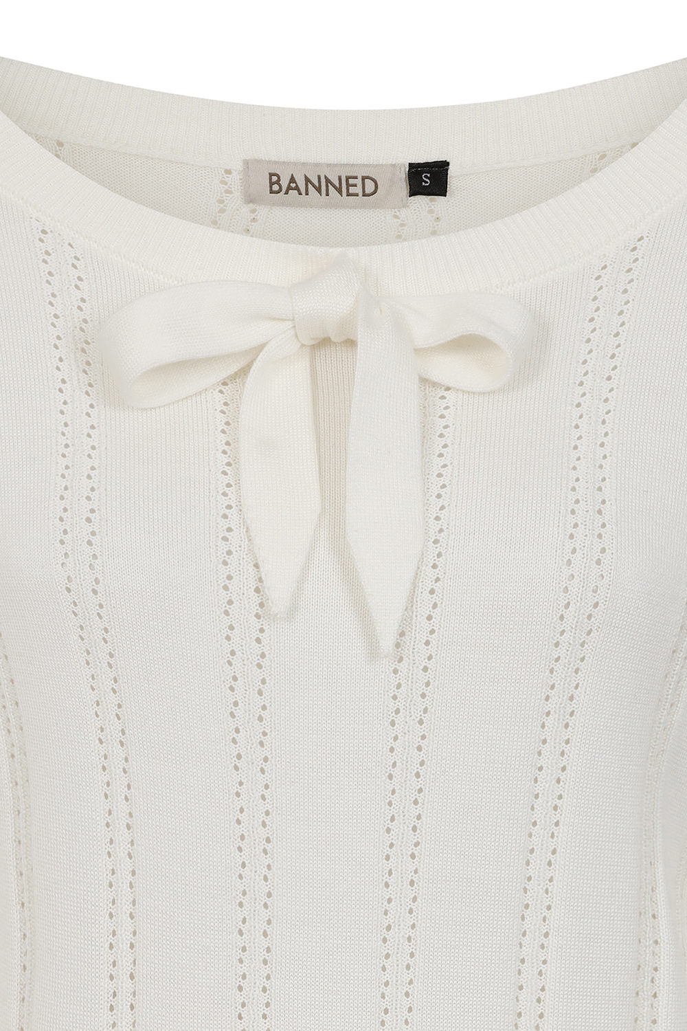 Angel Pointelle Knit Jumper offwhite – Rückansicht
