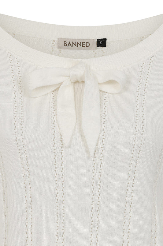 Angel Pointelle Knit Jumper offwhite – Rückansicht