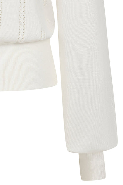 Angel Pointelle Knit Jumper offwhite – Detailansicht