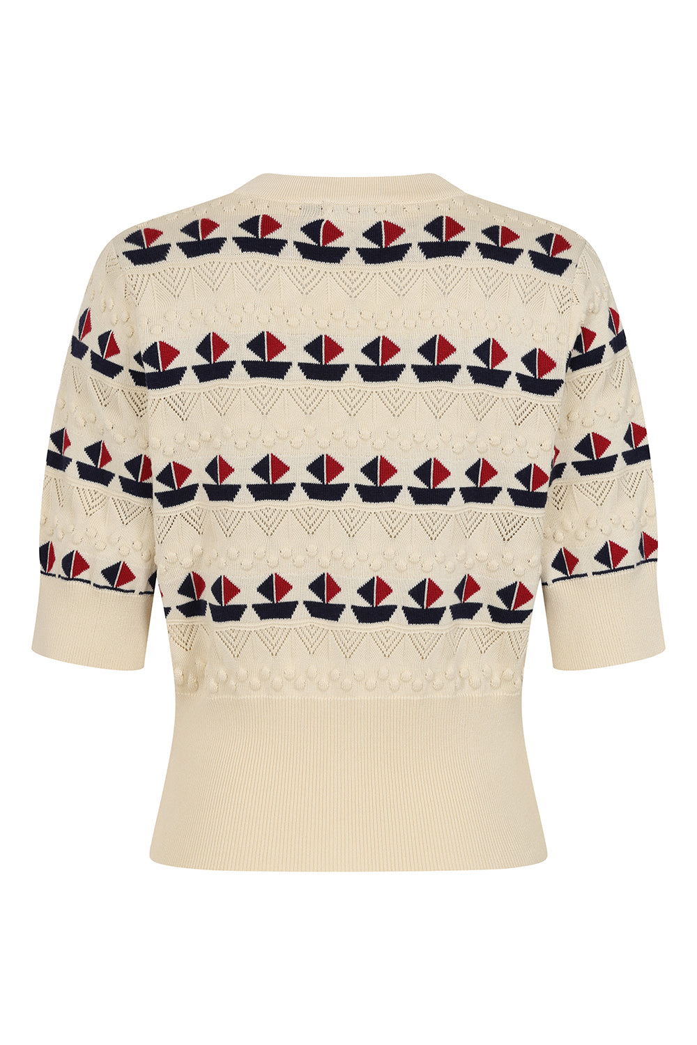 Kitty Sail Cardigan white – Banned Retro Rückansicht