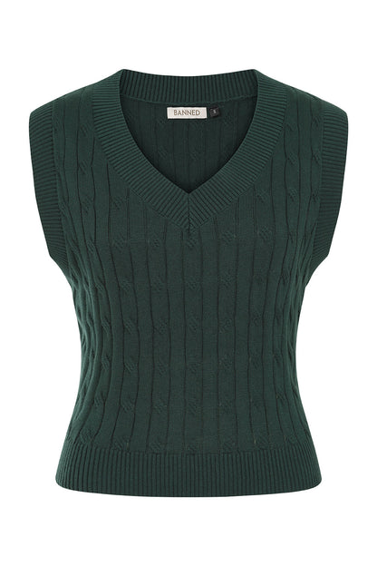 Olive Waistcoat green – Banned Retro Detailansicht