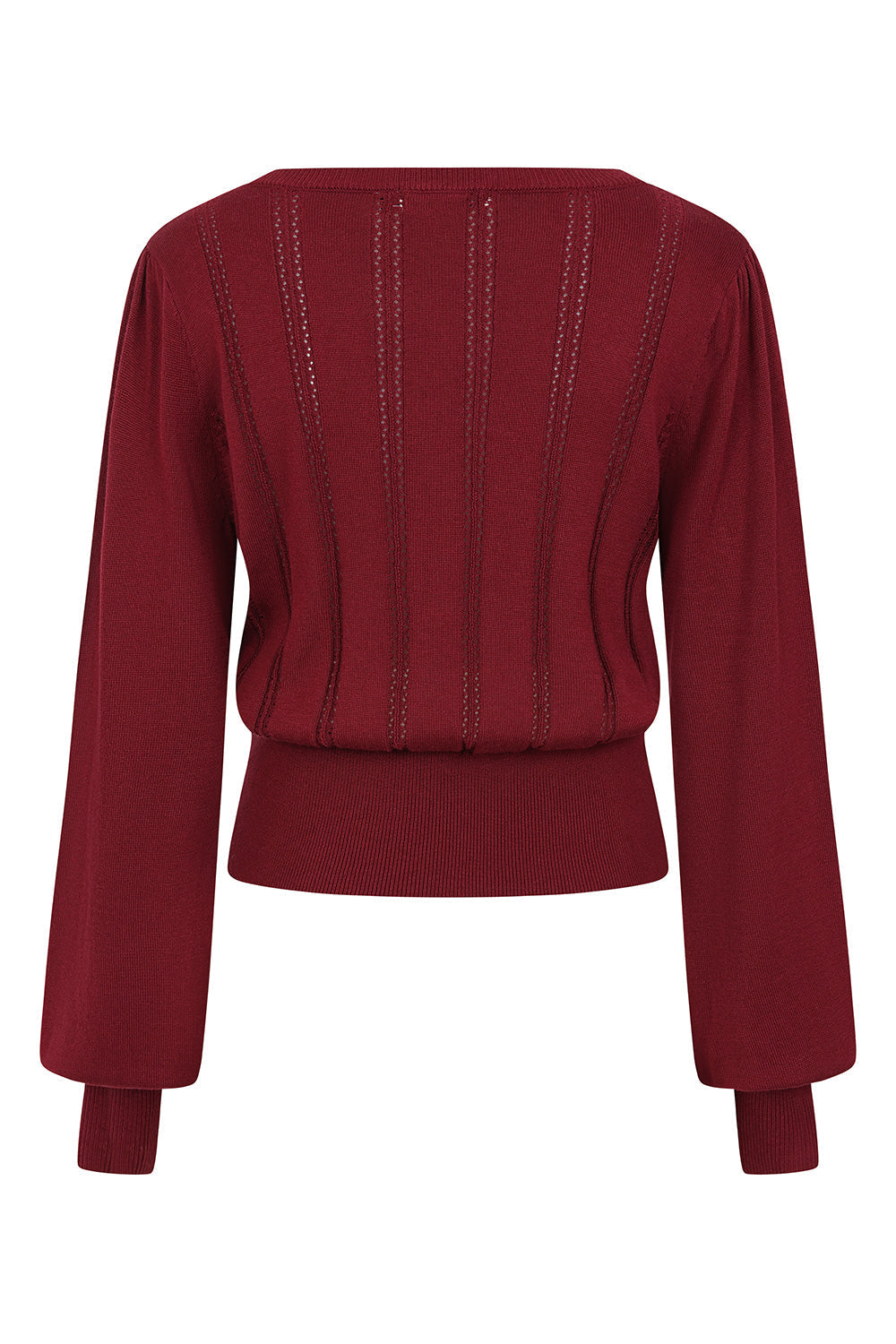 Angel Pointelle Knit Jumper burgundy – Seitenansicht