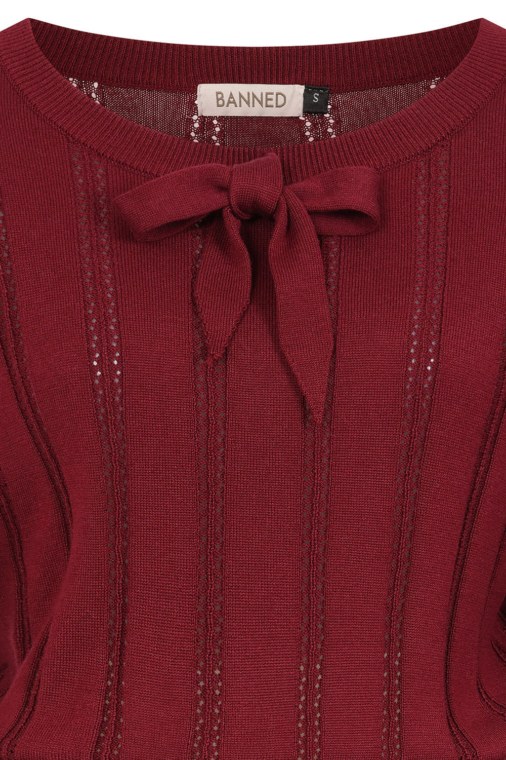 Angel Pointelle Knit Jumper burgundy – Rückansicht