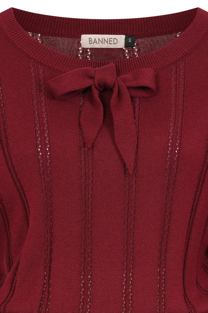 Angel Pointelle Knit Jumper burgundy – Rückansicht