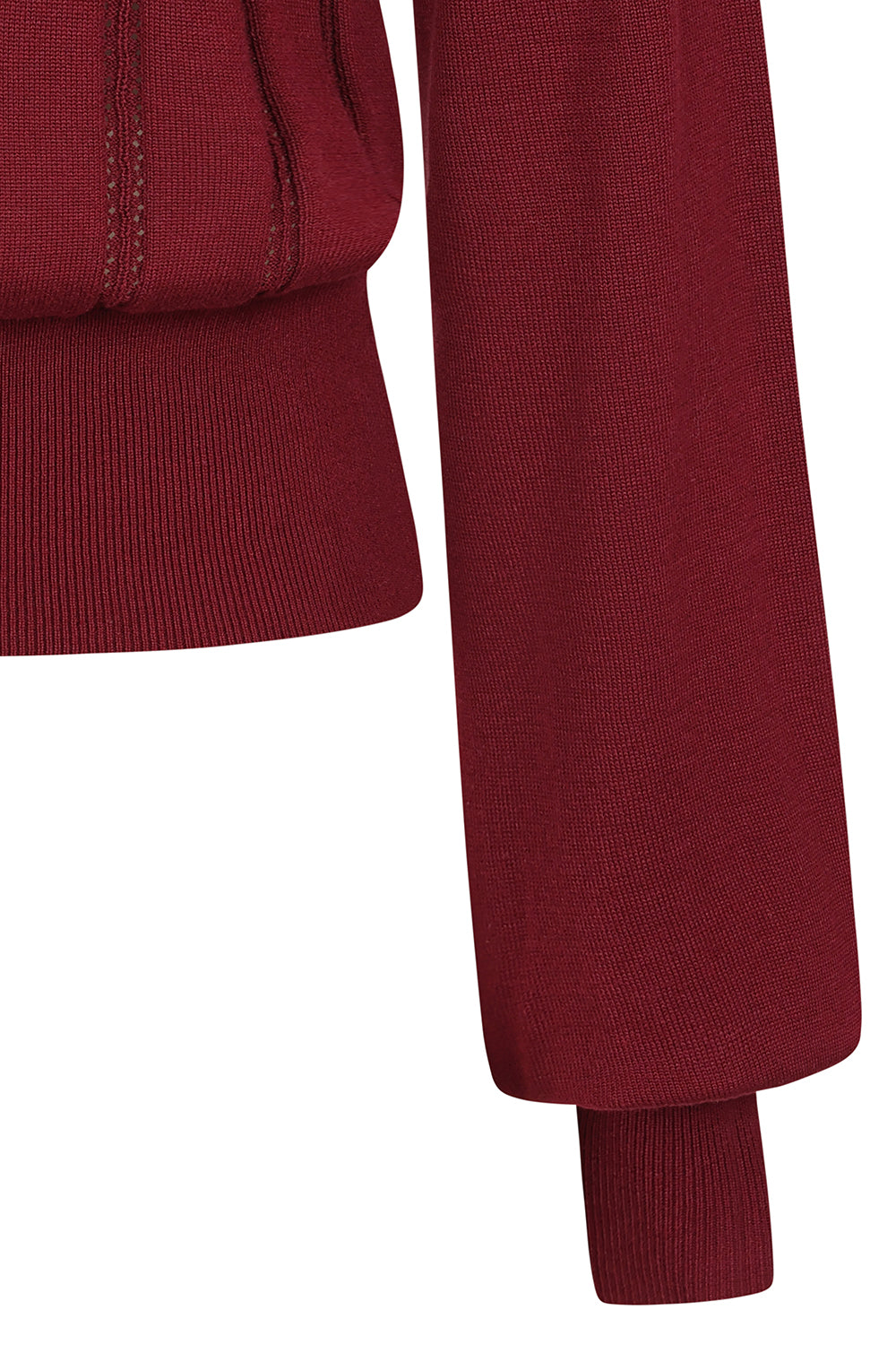 Angel Pointelle Knit Jumper burgundy – Detailansicht