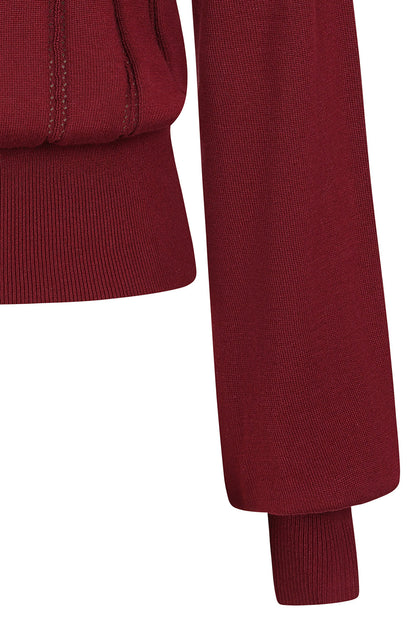 Angel Pointelle Knit Jumper burgundy – Detailansicht