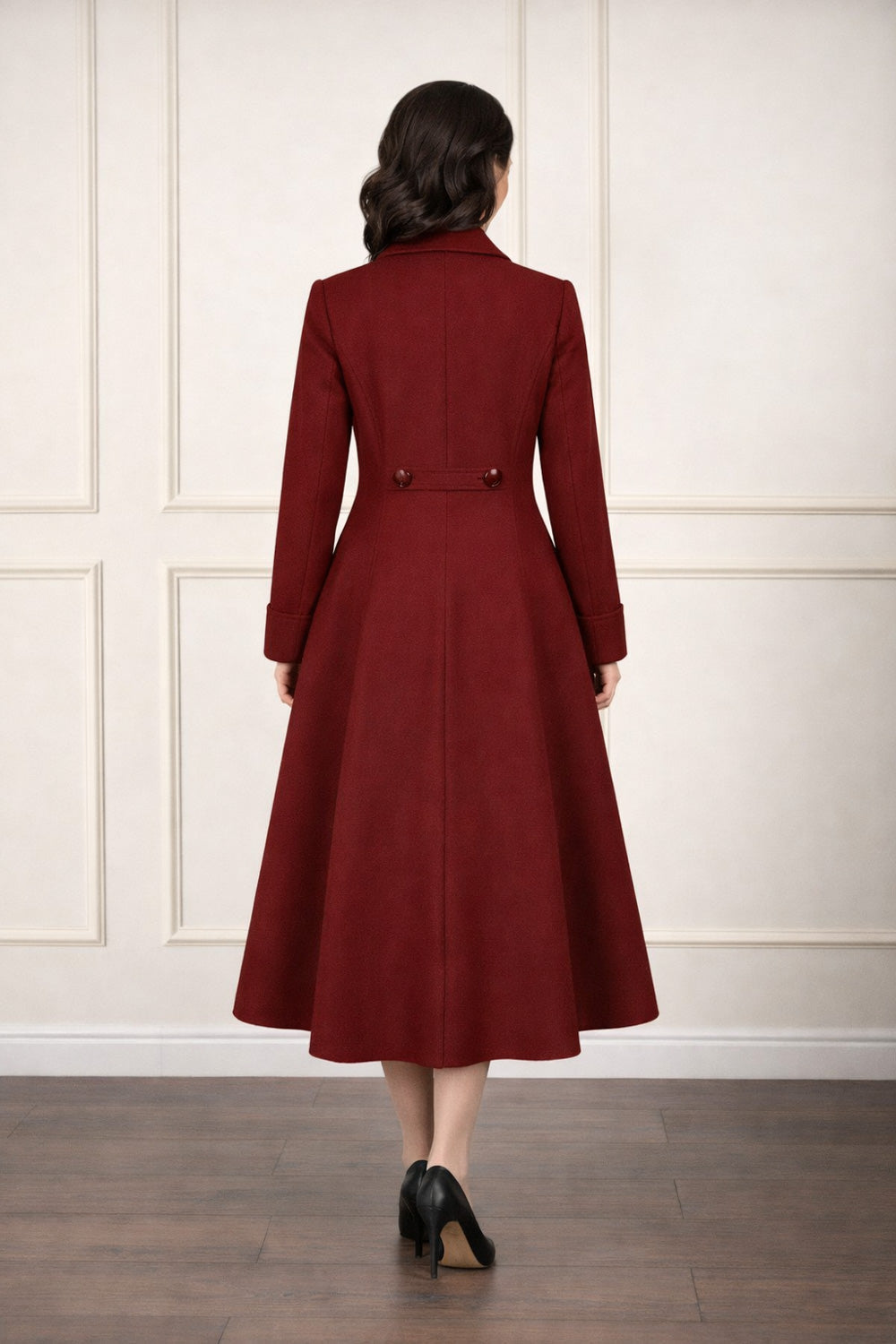 Abigail 40s Coat burgundy – Rückansicht