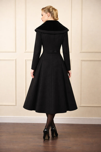 Clotilde Coat black – Rückansicht