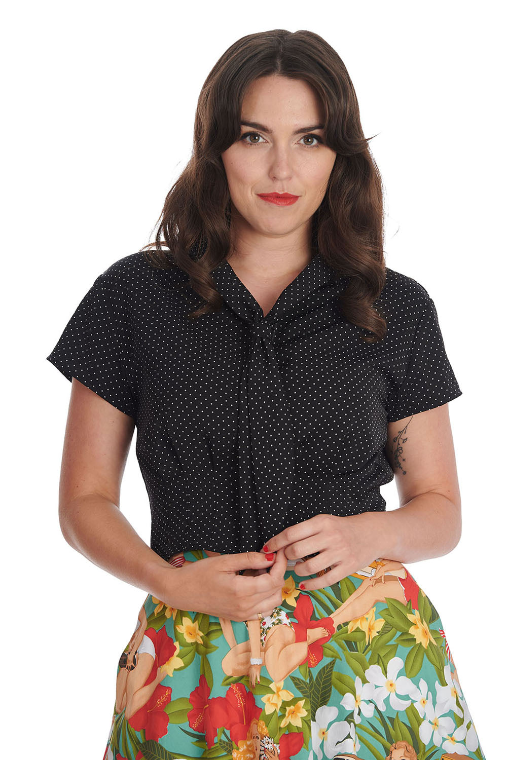 Garden Spot Bluse navy