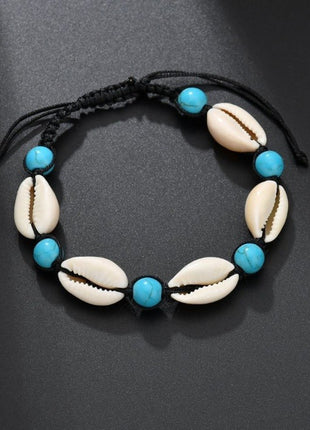 Fußkettchen Muscheln türkis