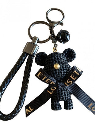 Schlüsselanhänger Taschendeko Bär schwarz