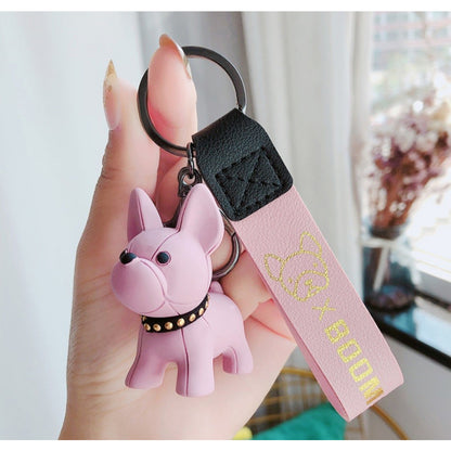 Schlüsselanhänger Taschendeko Pinke Bulldogge