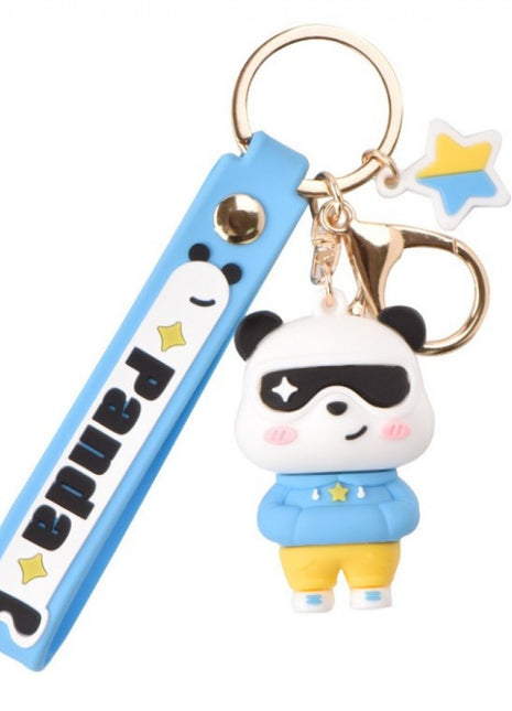 Schlüsselanhänger Taschendeko Panda blau