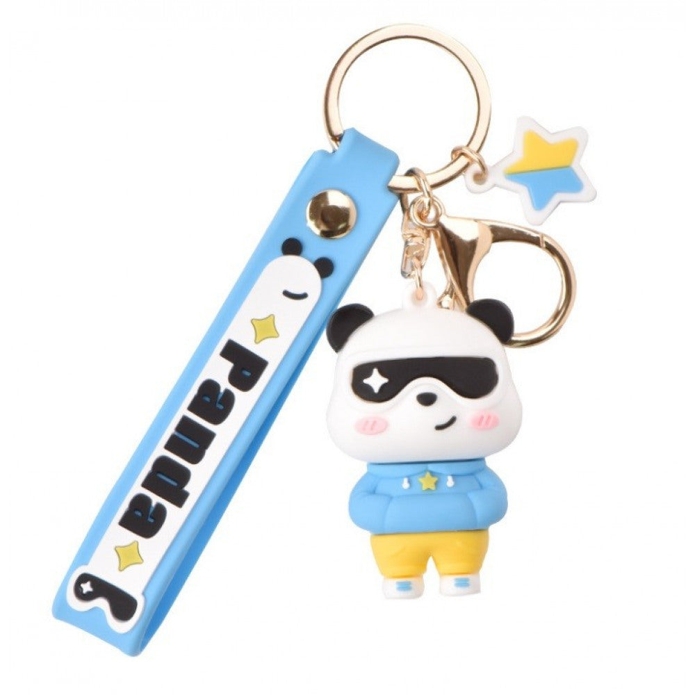 Schlüsselanhänger Taschendeko Panda blau