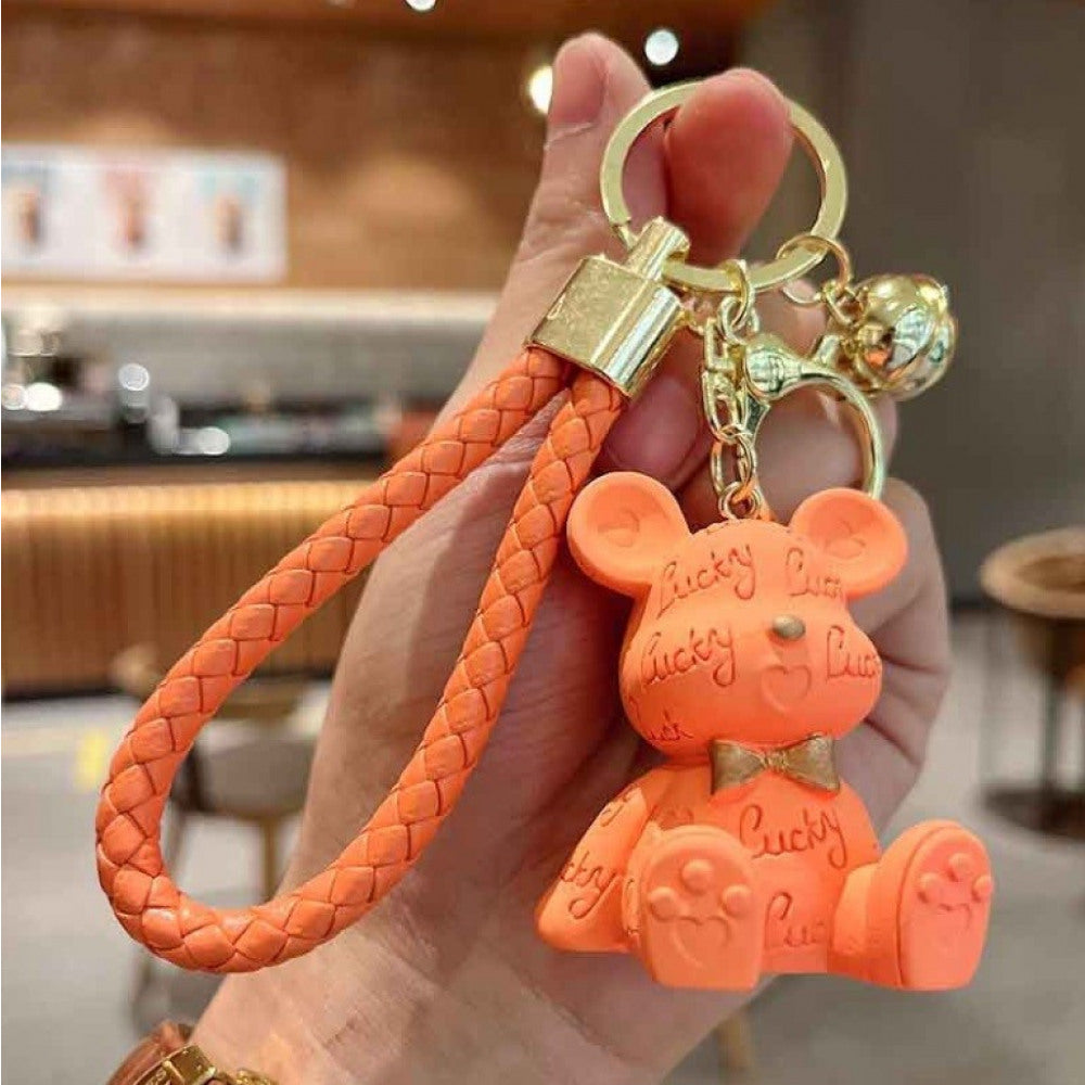 Schlüsselanhänger Taschendeko Lucky Bär orange