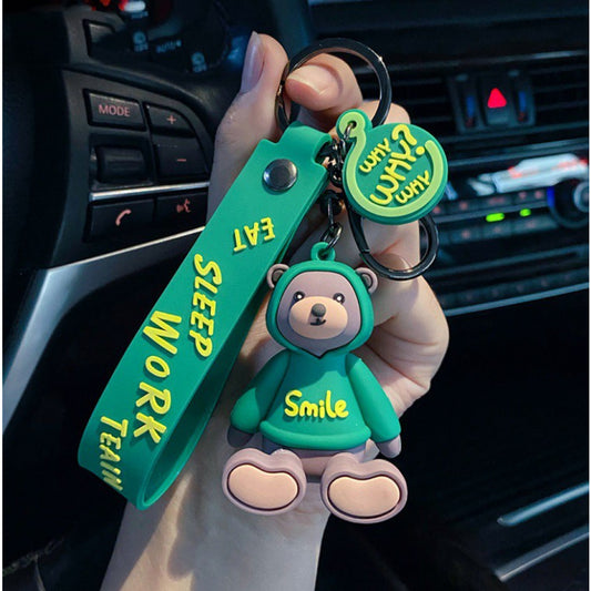 Schlüsselanhänger Taschendeko Bär grün