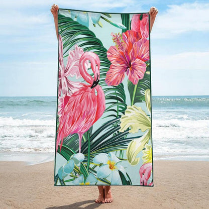 Strandtuch Hibiskus & Flamingo