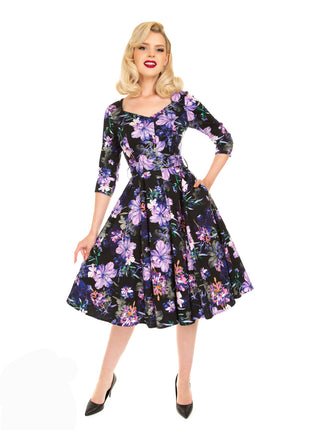 Faye Purple Flower Dress