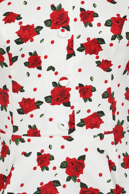 Cora Red Roses Dress