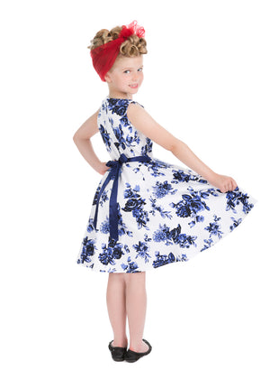 Blue Rosacea Kids Dress