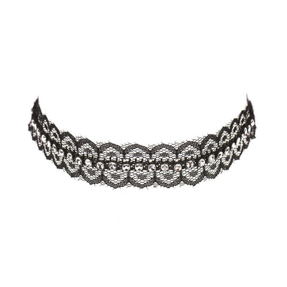 Black Crystal Lace Choker